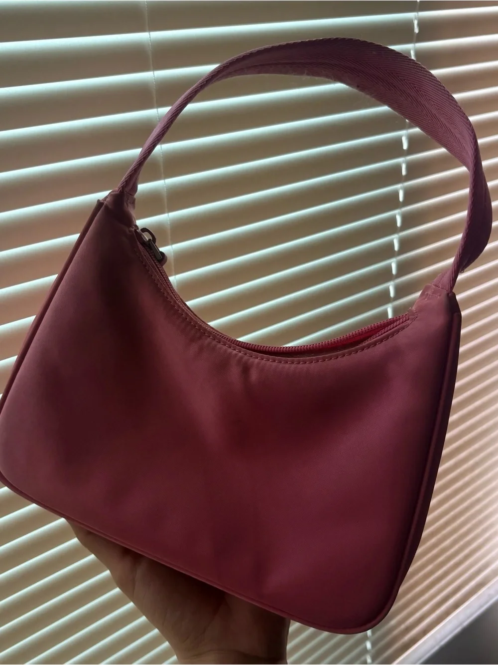 Triangle “P” Pink Nylon Shoulder Bag